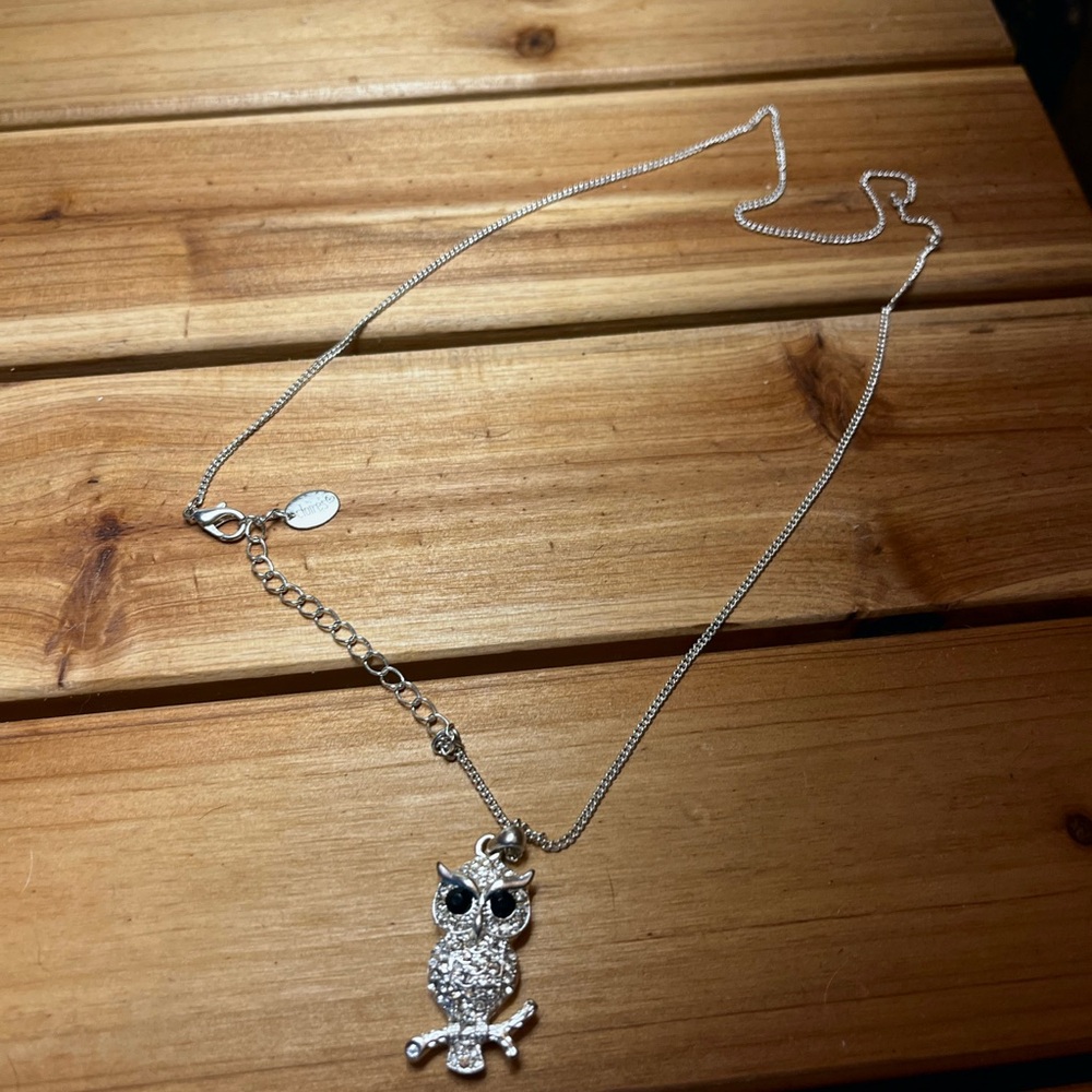 Claire's Silver Owl Necklace with Owl Pendant